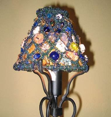 Blue Beach Glass Lamp