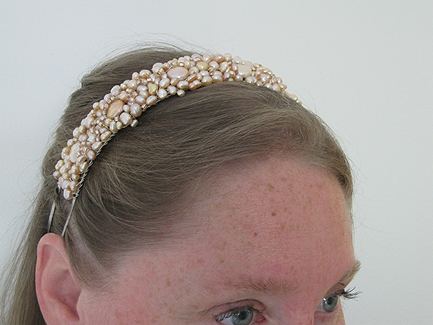 Champagne Pearls Headband