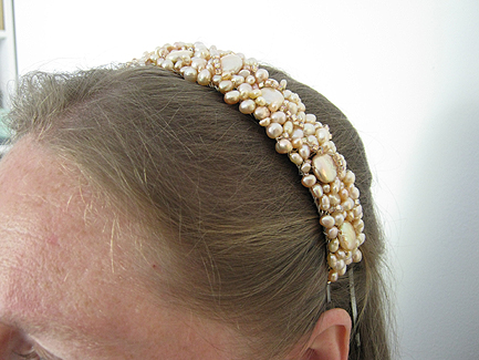 Champagne Pearls Headband