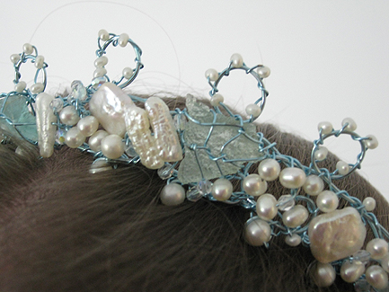 Beach Glass and Pearls Tiara