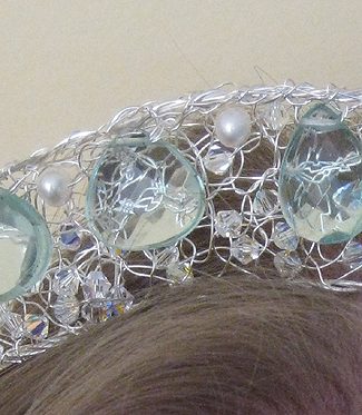 Swarovski Crystal, Pearl, Tear Drop Shaped Glass Tiara