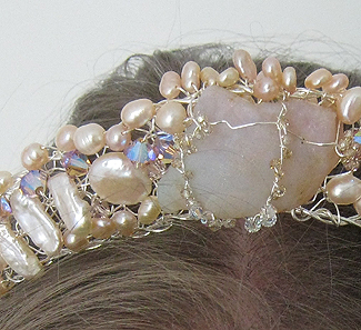 Crystal and Various Sized Pearls Tiara