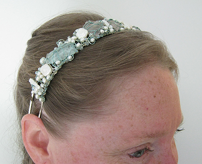 Beach Glass and Pearl Headband